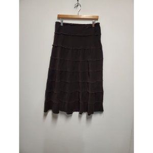 METRO GIRL Womens Corduroy Tiered Brown Skirt. Size 10
